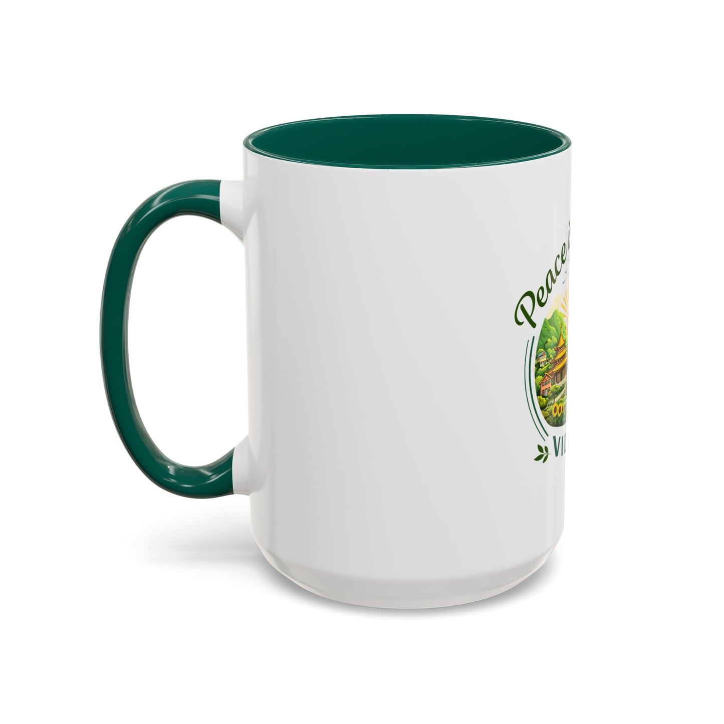 Peace in Practice Village Mug — Colorful 11oz/15oz Ceramic Coffee Cup